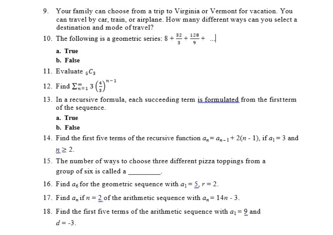i need all accurate answers..9 to 18..ASAP and i
