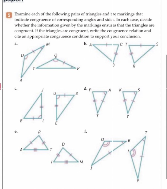 5 Examine each of the following pairs of