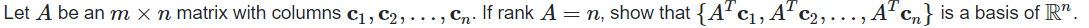 Let A be an m X n matrix with columns c1, C2, . .