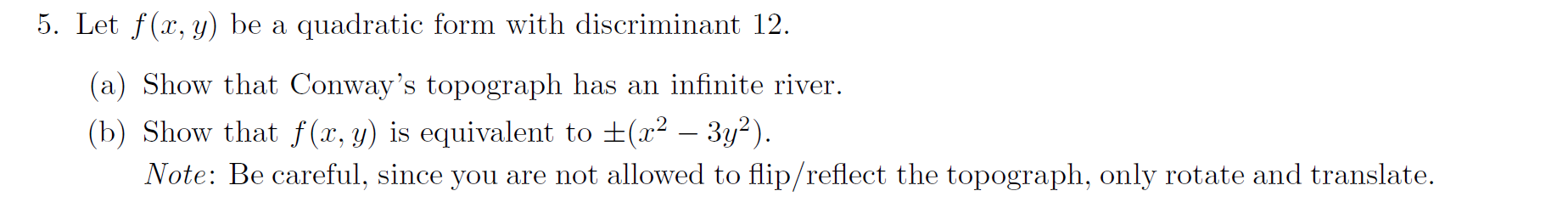 Need help.... 5. Let f(x, y) be a quadratic form