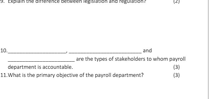 9. Explain the difference between legislation and