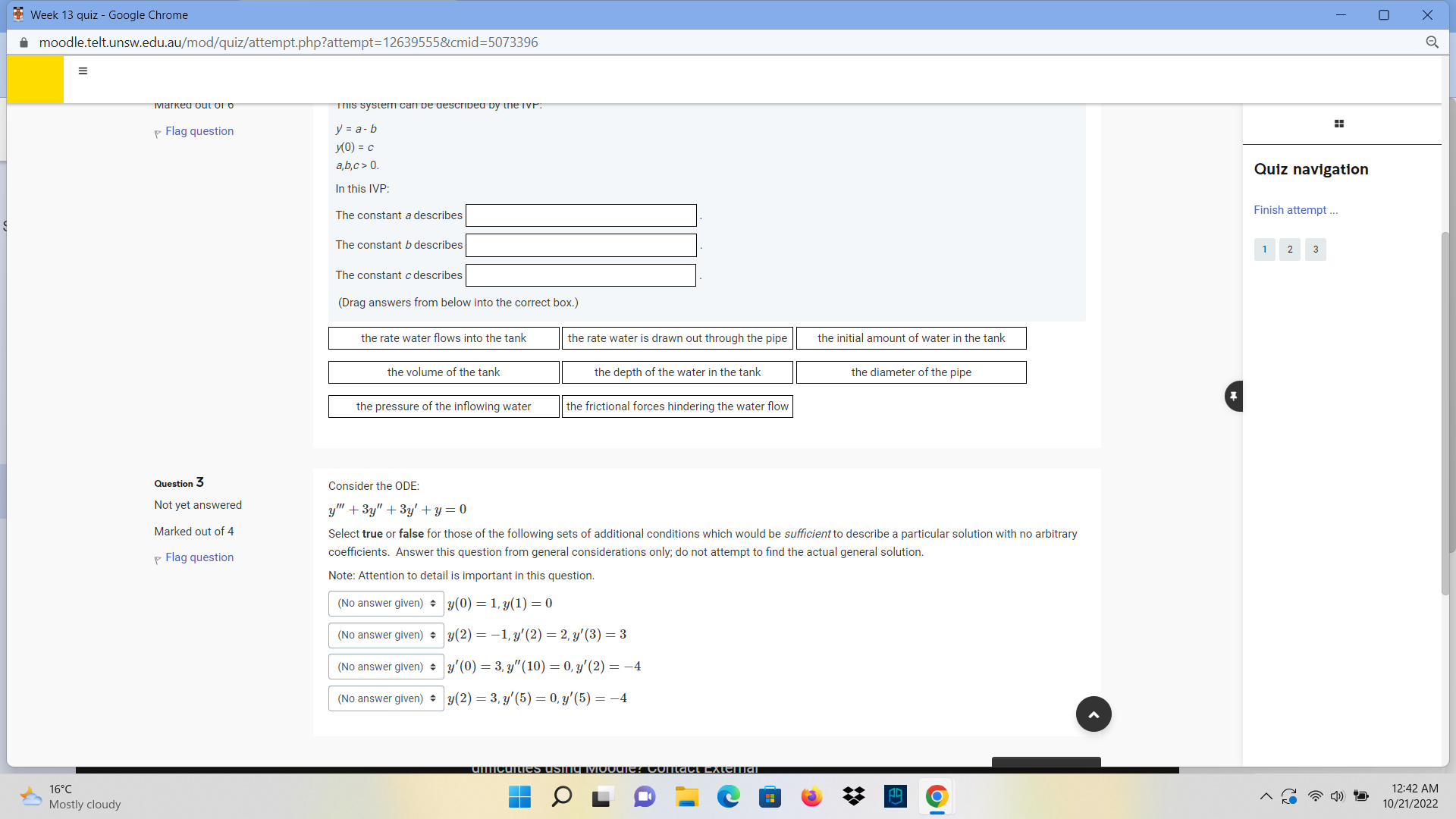 Week 13 quiz - Google Chrome - 0 X