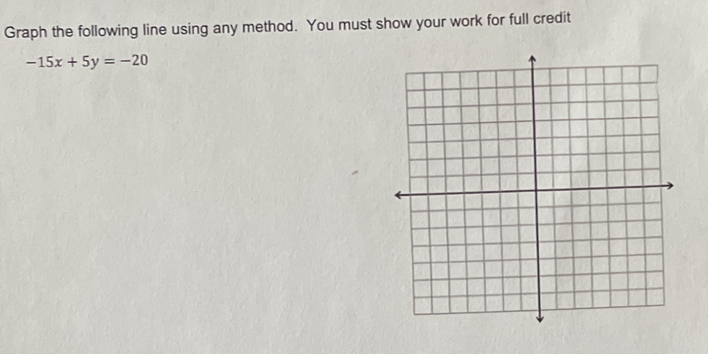 Graph the following line using any method. You