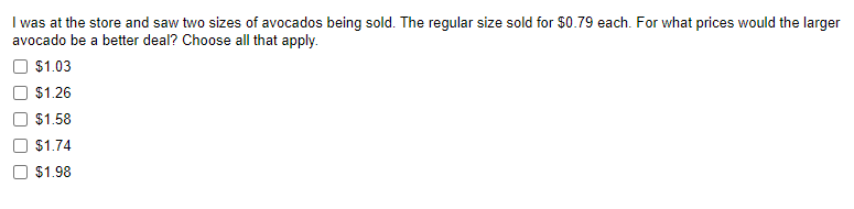 1. I was at the store and saw two sizes of