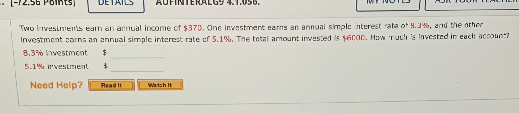[-/2.56 Points] DETAILS AUFINTERAL G9 4.1.056.
