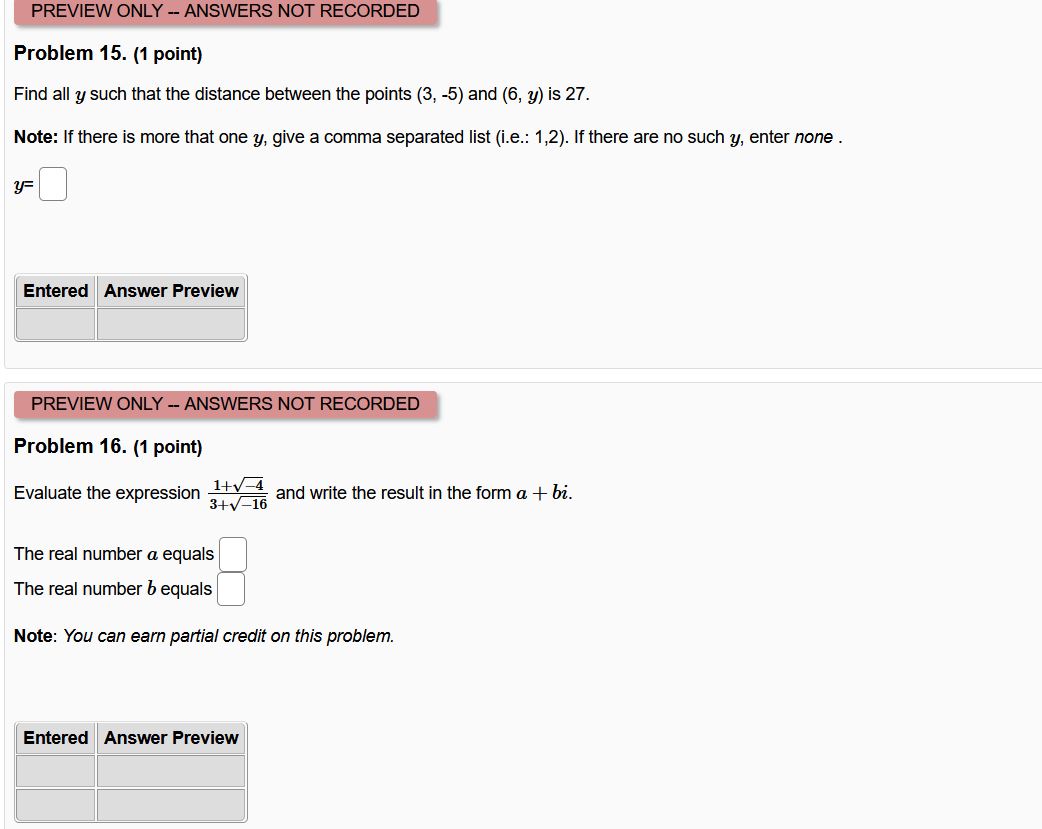 Problem 15. [1 point} Find all y such that the