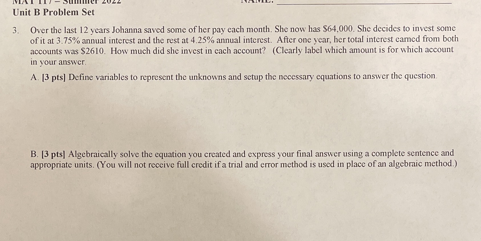 MAT TIT Summer 2022 Unit B Problem Set 3. Over