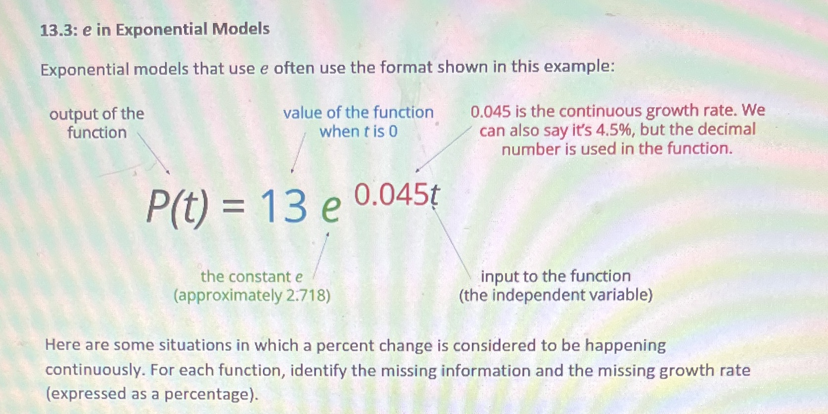 13.3: e in Exponential Models Exponential models