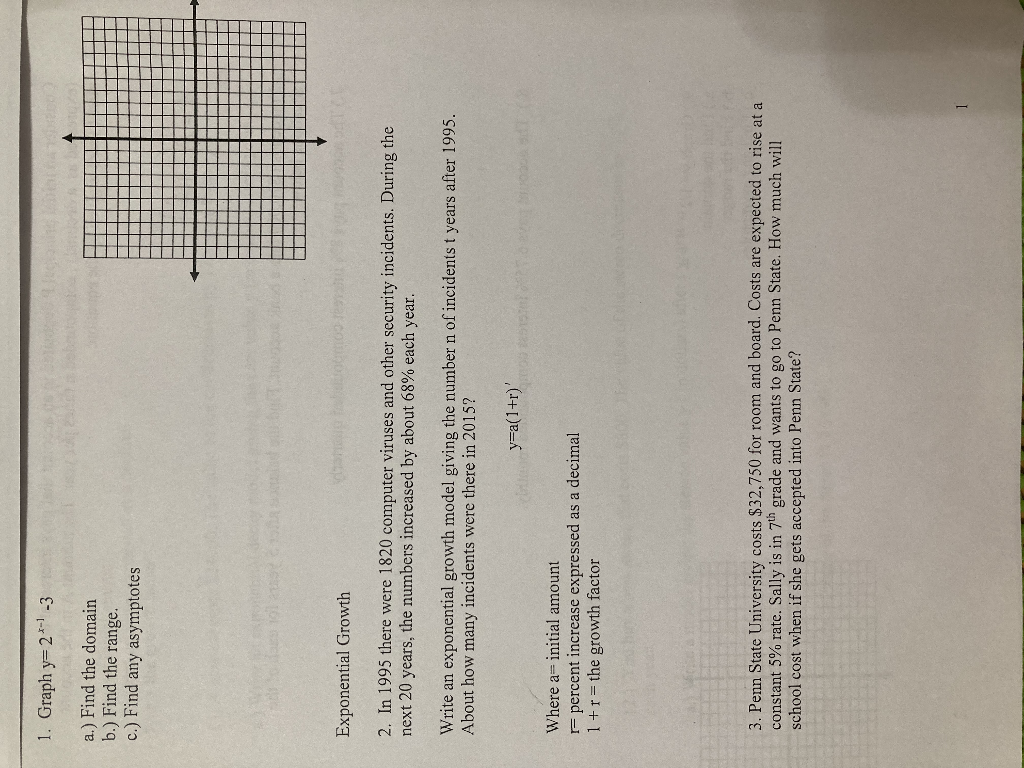 The teacher sent home these sheets and I need