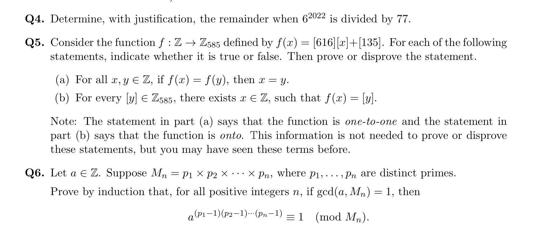 Q2. Let as E N and let d be the units digit of