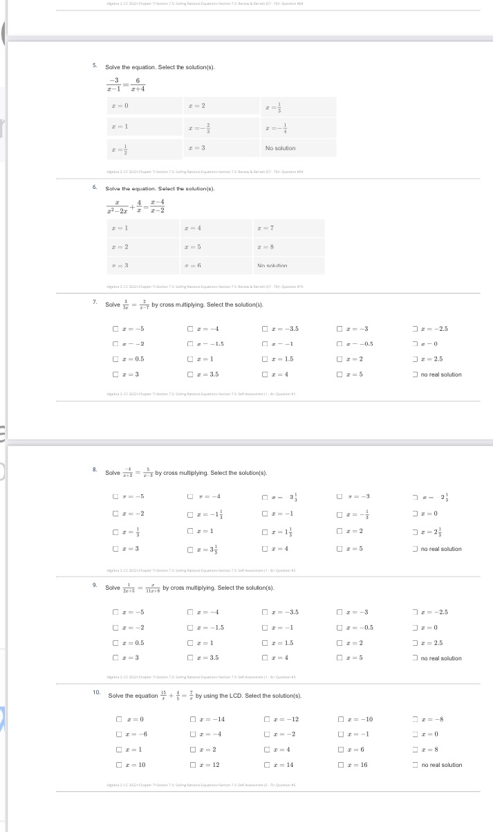 Please choose the right answer and show work 5.