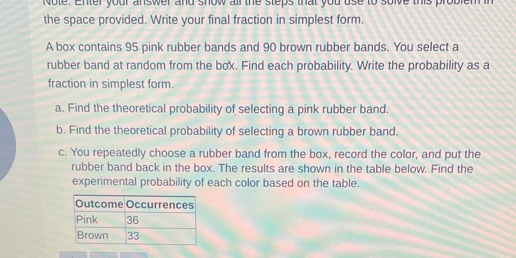 Note. Enter your dilswer and show all the steps