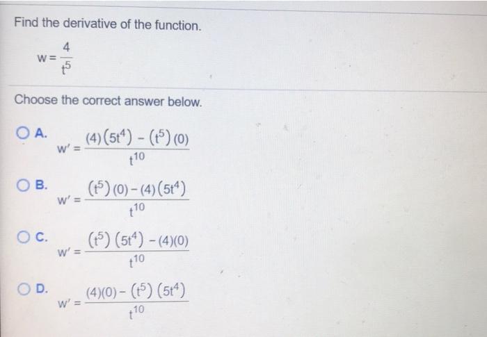 please fast I'll uprate Find the derivative of