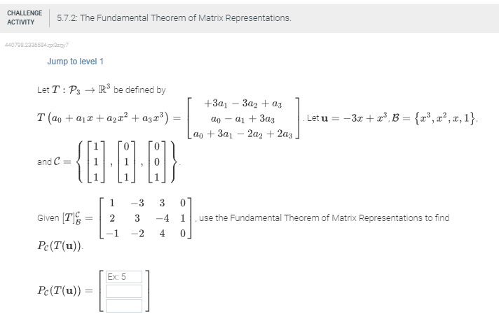 CHALLENGE ACTIVITY 5.7.2: The Fundamental Theorem