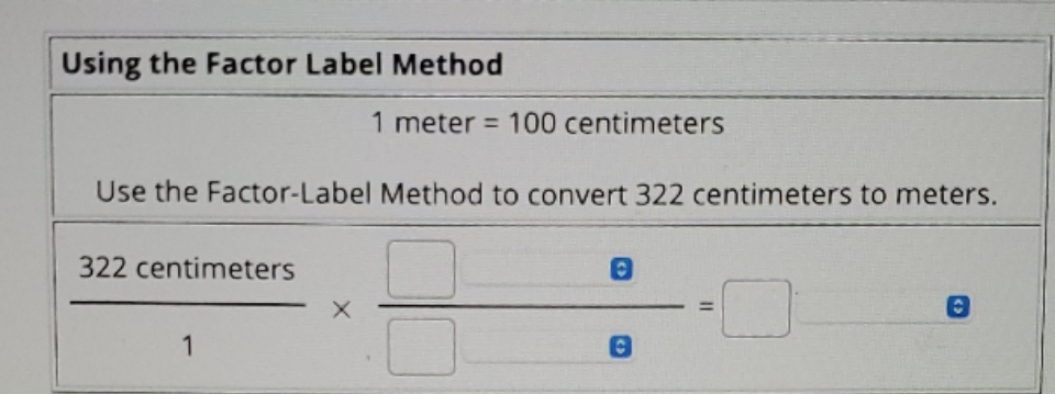 using the Factor label method Using the Factor