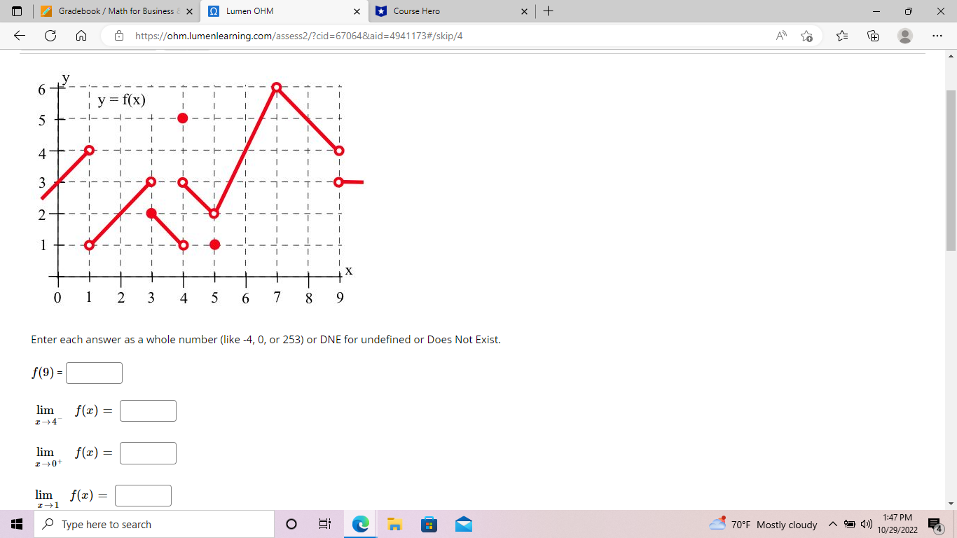 Gradebook / Math for Business & X Q Lumen OHM X