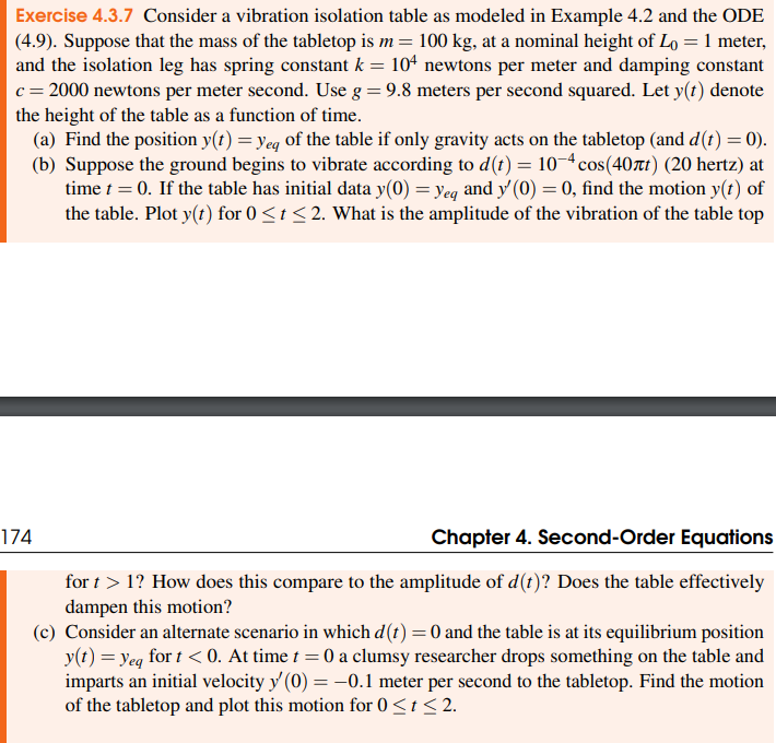 Exercise 4.3.7 Consider a vibration isolation