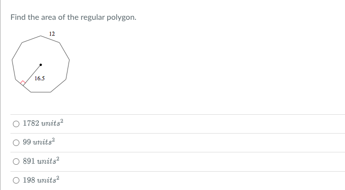 Area of Regular Polygons Find the area of the