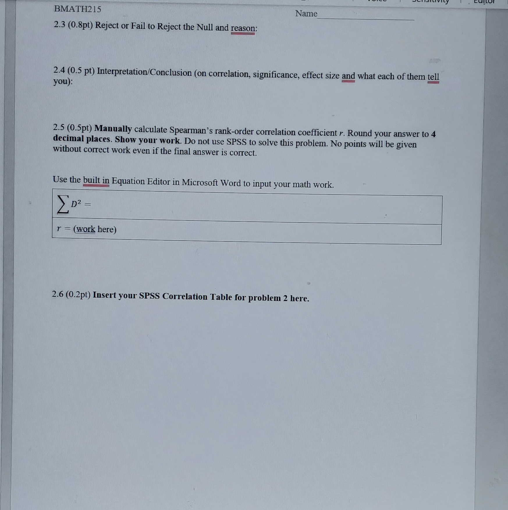 Styles Voice Sensitivity Edi BMATH215 Name