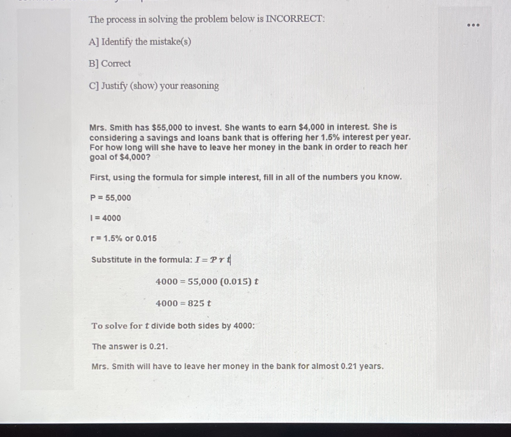 Please help! The process in solving the problem