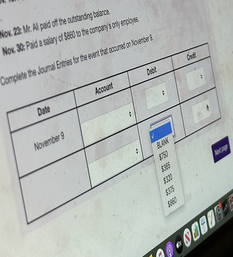 The following transaction occurred during