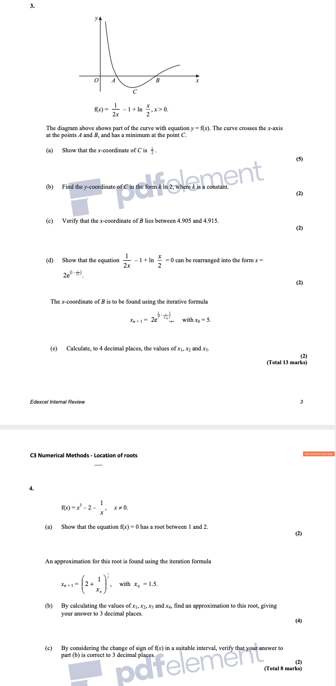 3. O B C f(x ) = - -1+In *x 2x The diagram above