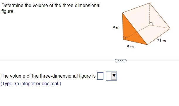 Determine the volume of the? three-dimensional