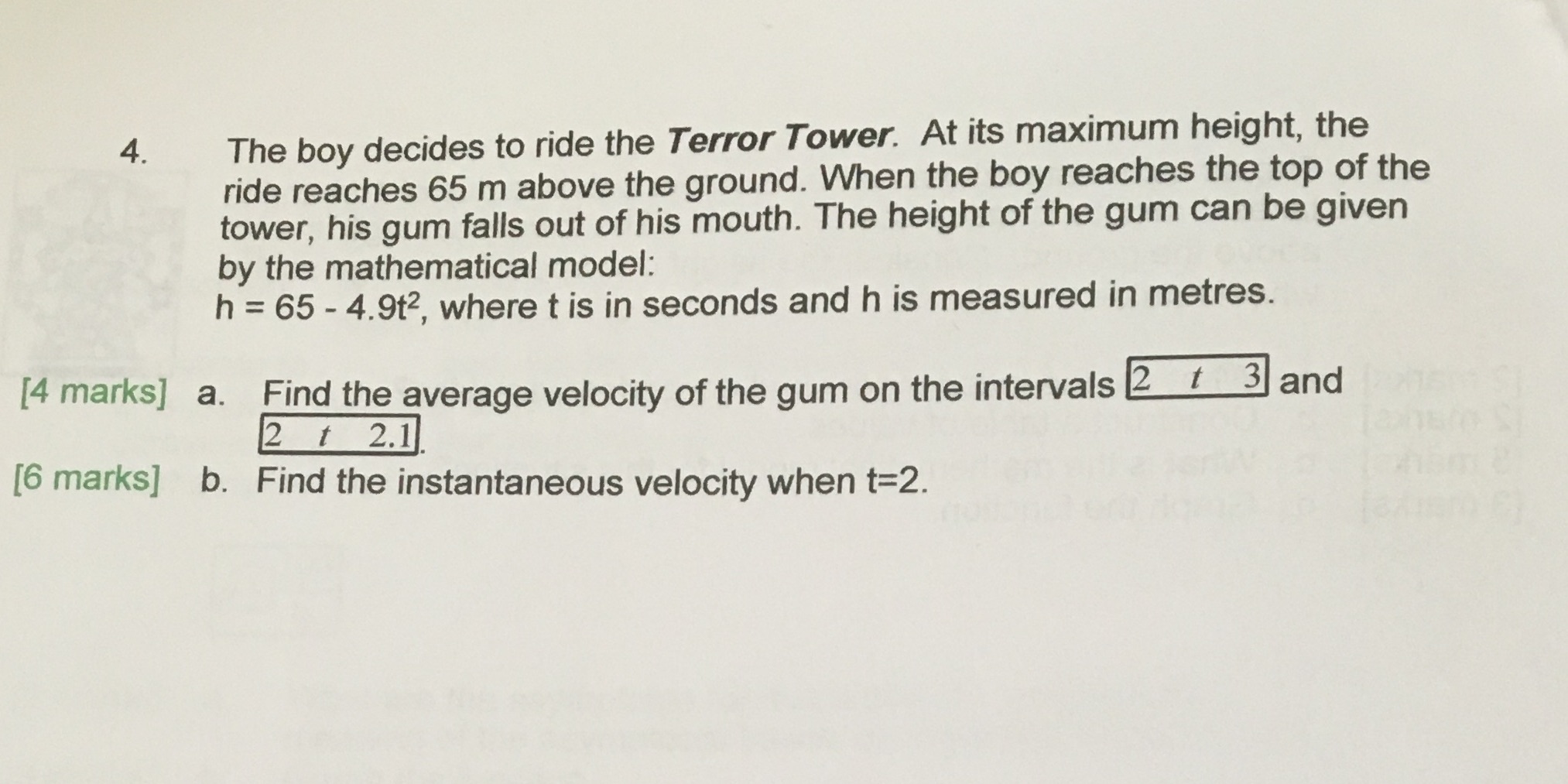 4. The boy decides to ride the Terror Tower. At