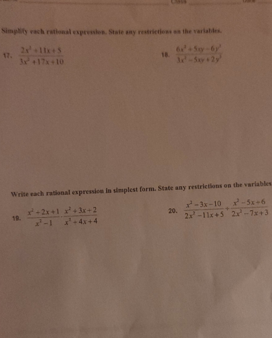 thank you! Simplify cach rational expression,