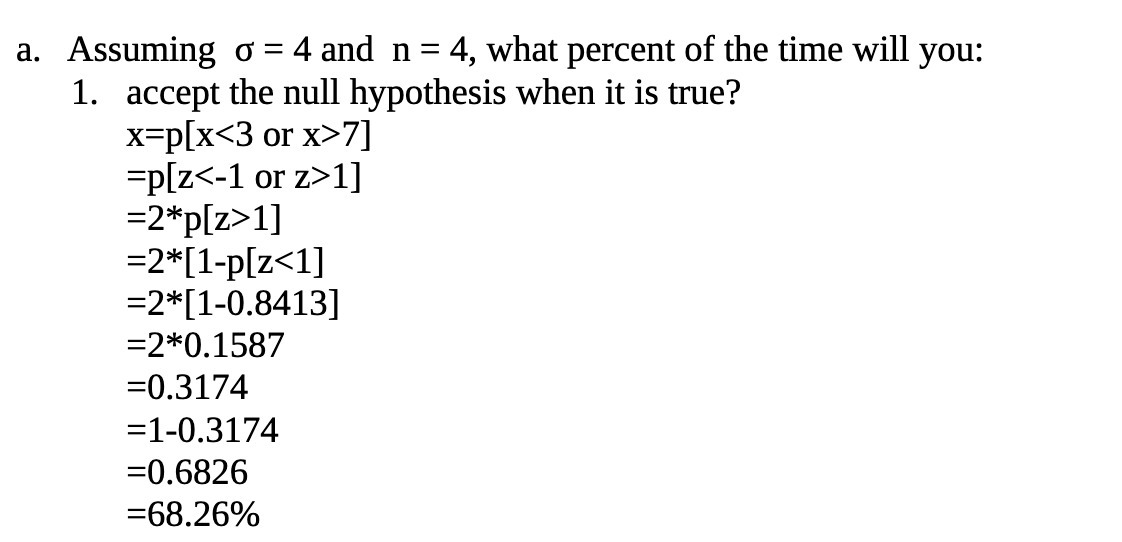 a. Assuming a = 4 and n = 4, what percent of the