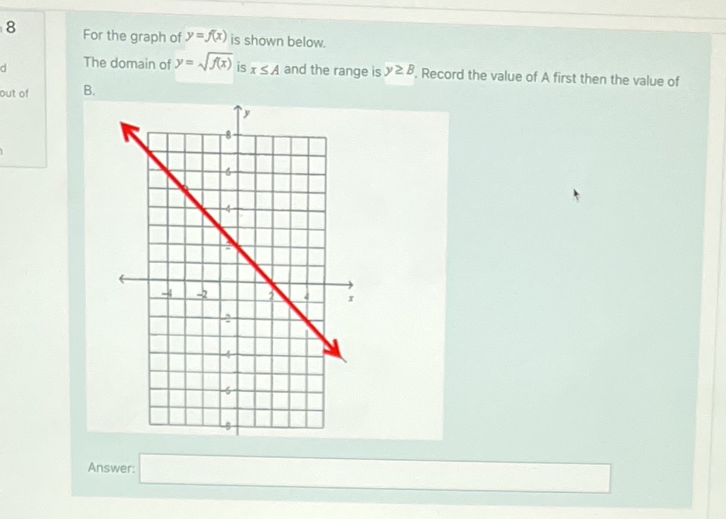 8 For the graph of  style=
