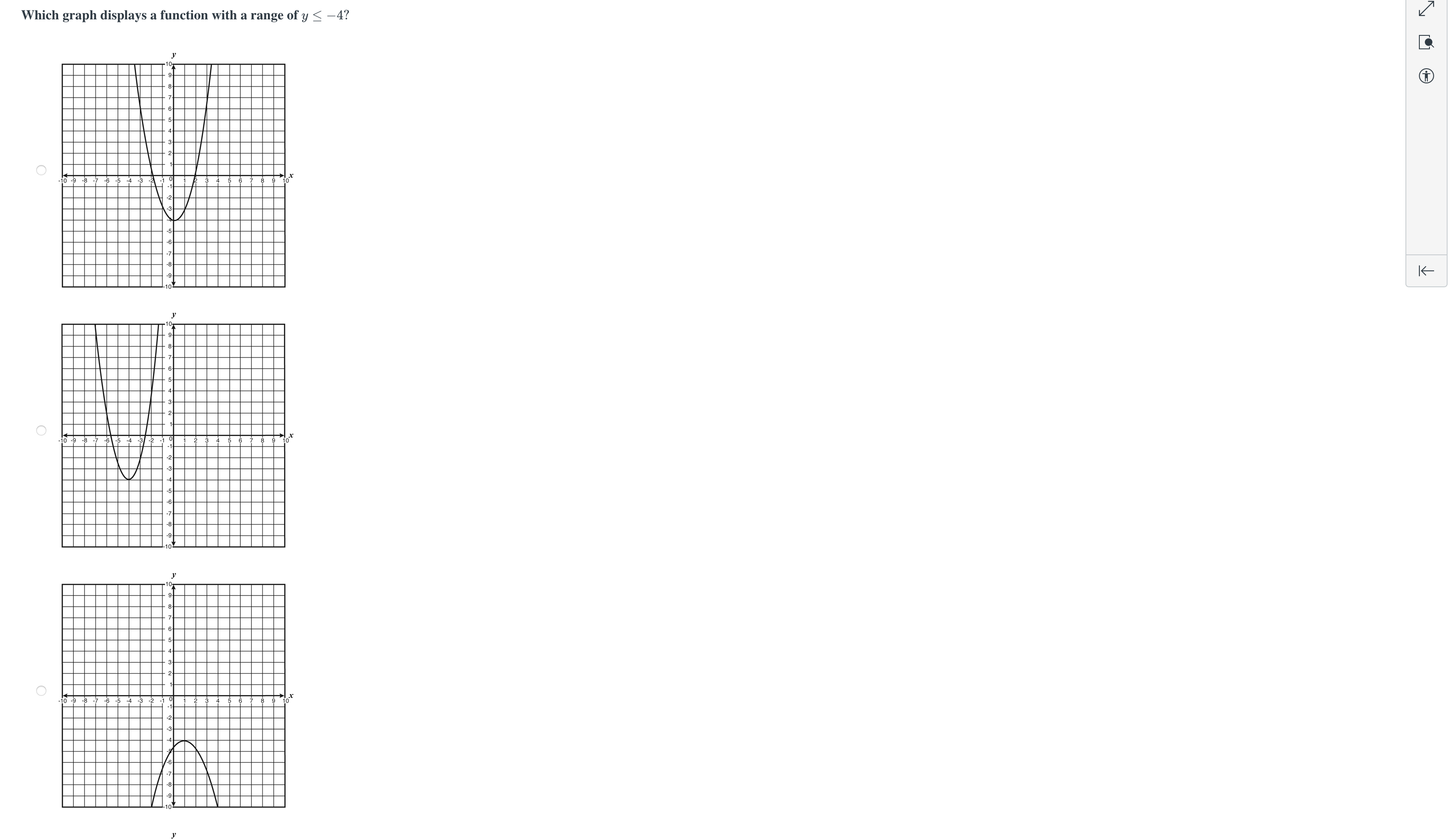 What is the range of the quadratic function