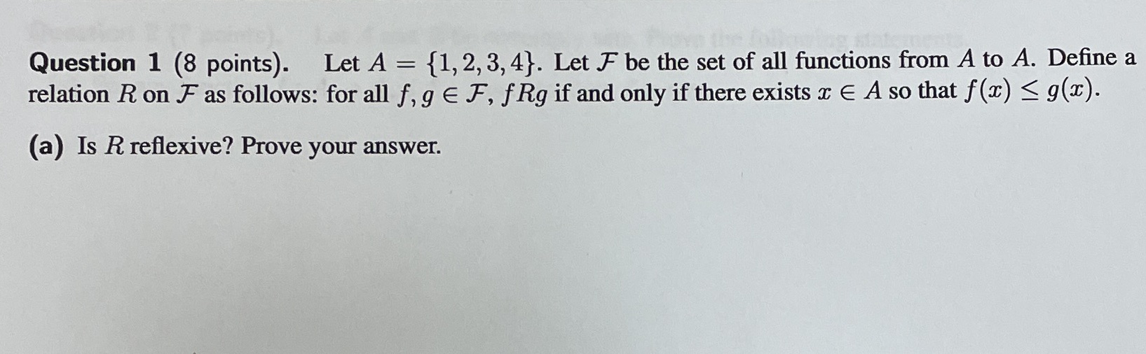 A) below in picAlsoB) is R antisymmetric. Prove