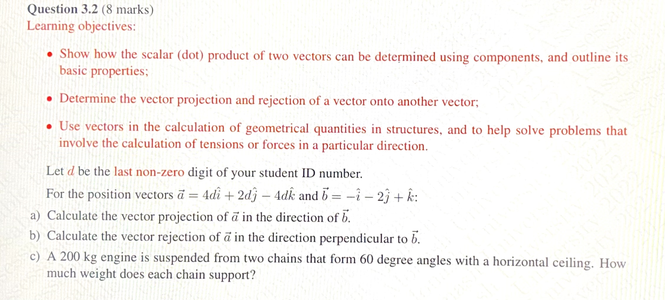 Question 3.2 (8 marks) Learning objectives: 0