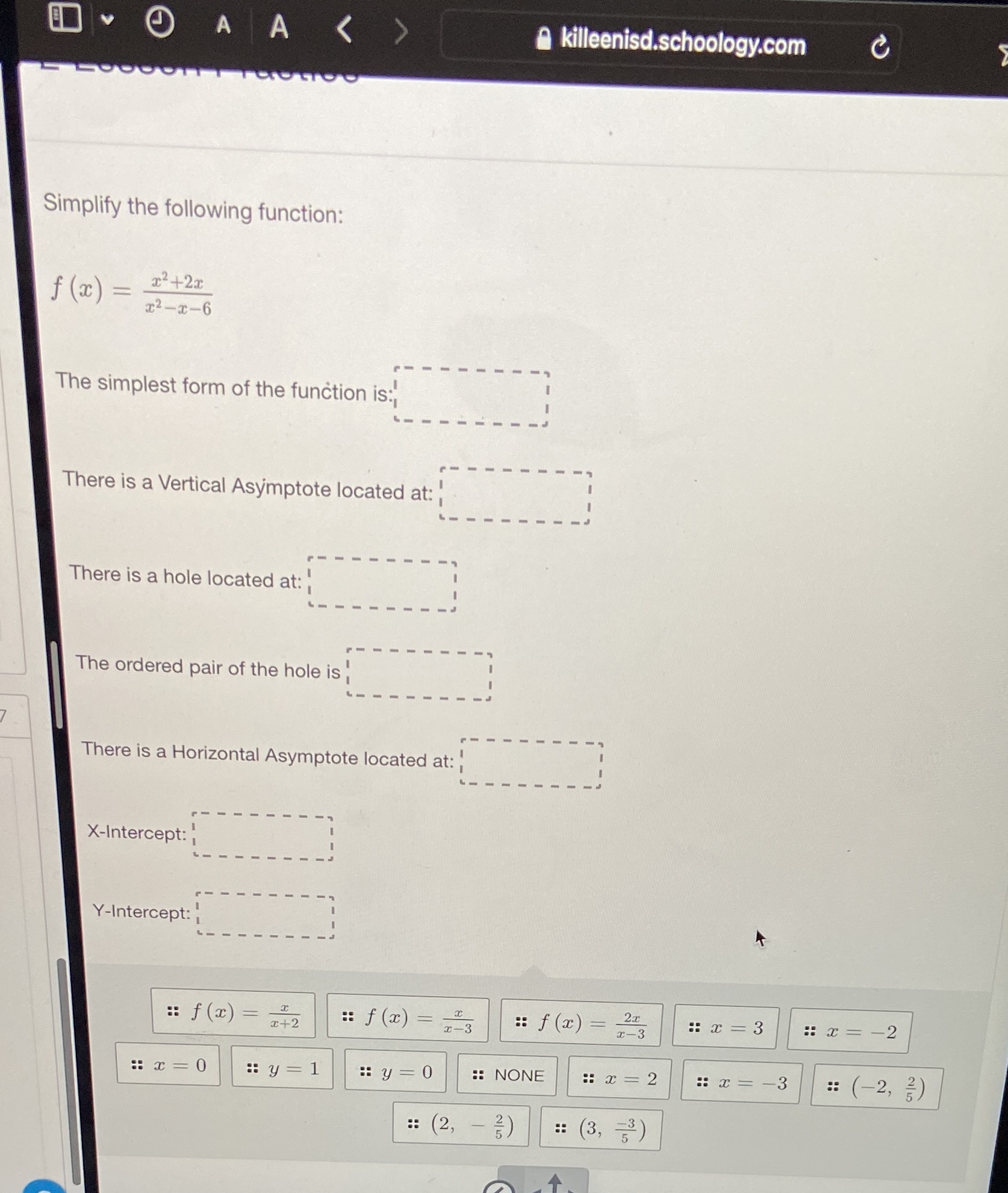 A A < killeenisd.schoology.com C Simplify the