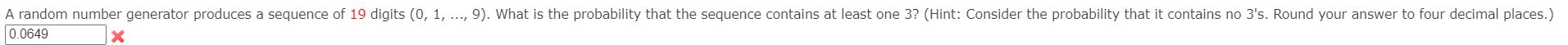 A random number generator produces a sequence of