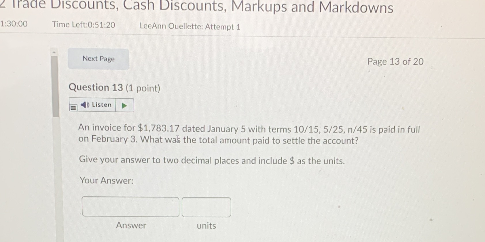 z Trade Discounts, Cash Discounts, Markups and