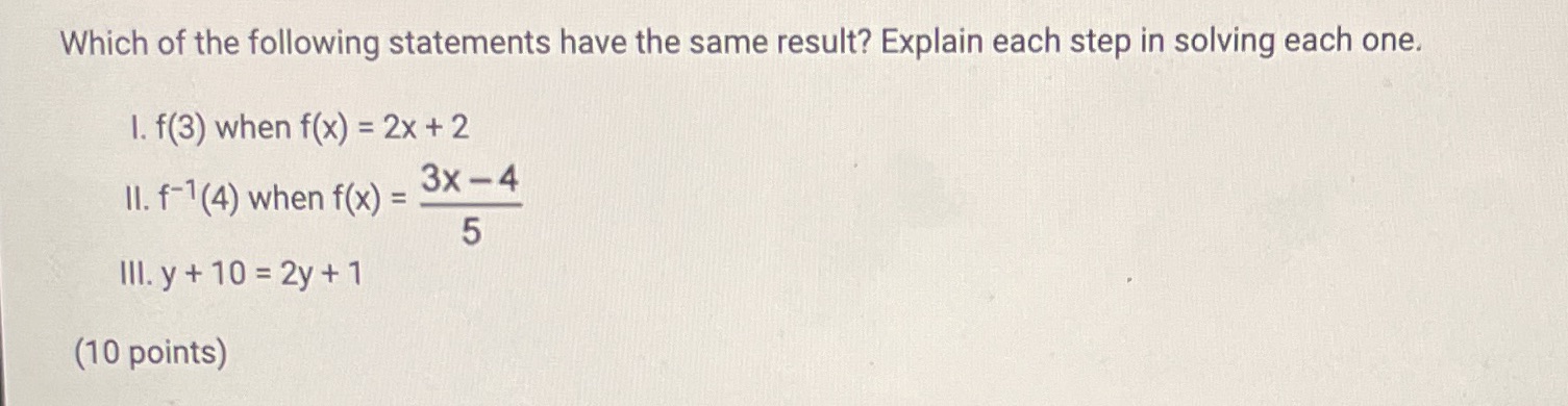 Which of the following statements have the same