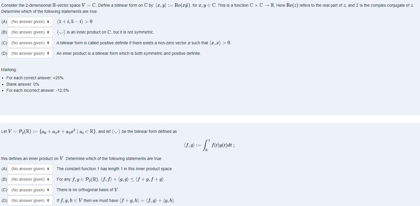 Consider the 2-dimensional R-vector space V = C.