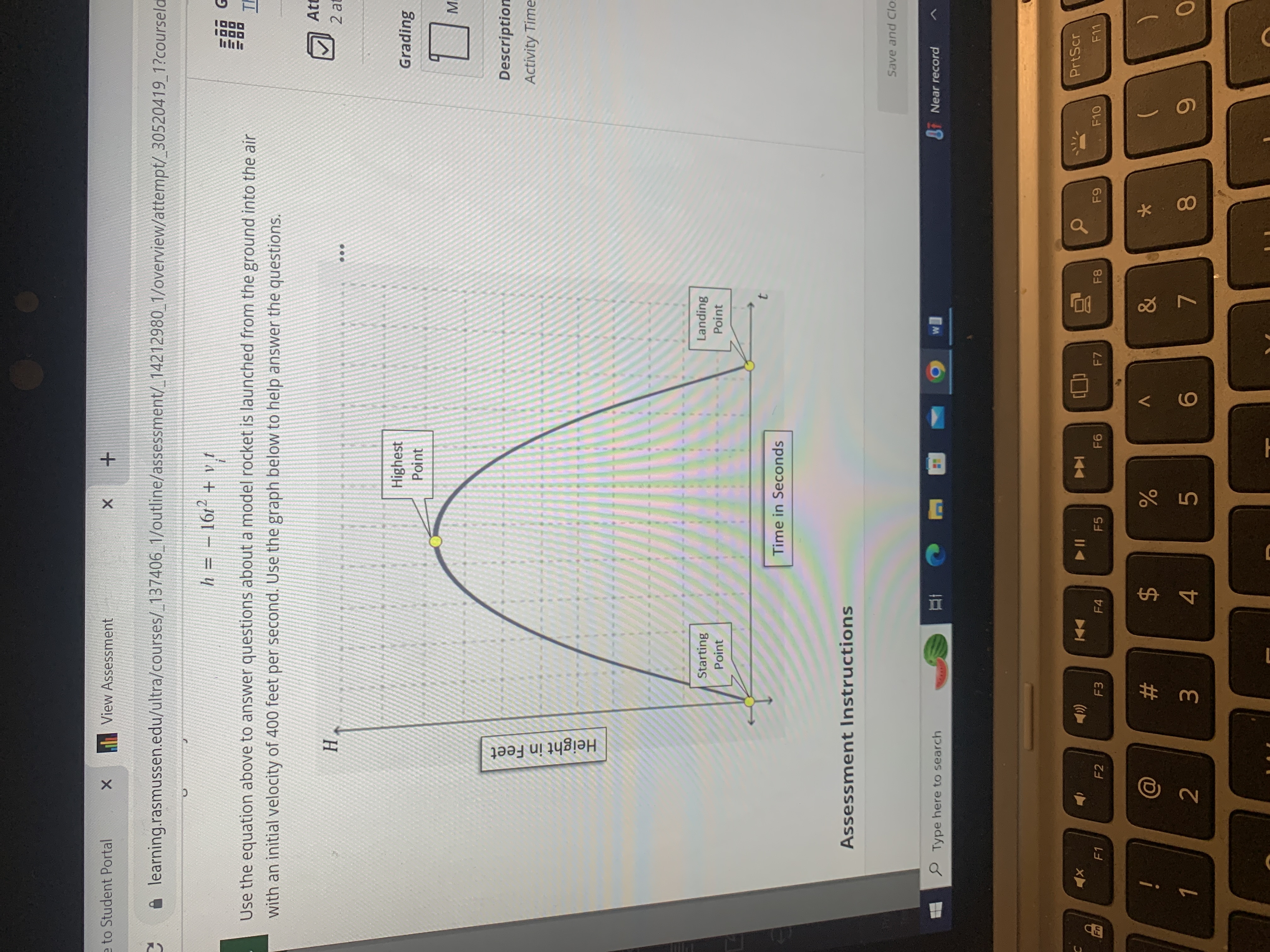 to Student Portal X will View Assessment X