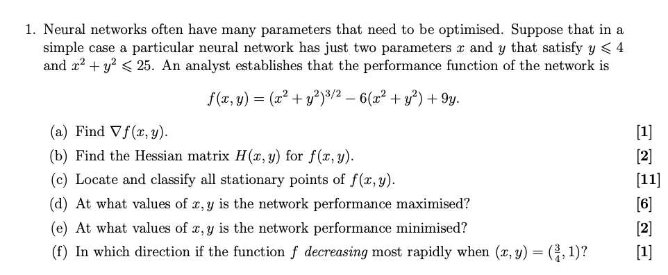 l. Neural networks often have many parameters