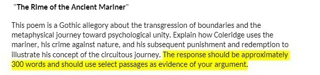 "The Rime of the Ancient Mariner" This poem is a