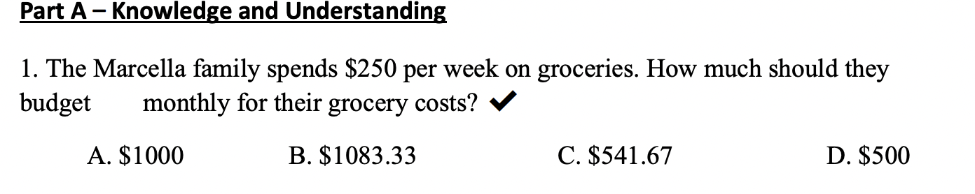 Part A - Knowledge and Understanding 1. The