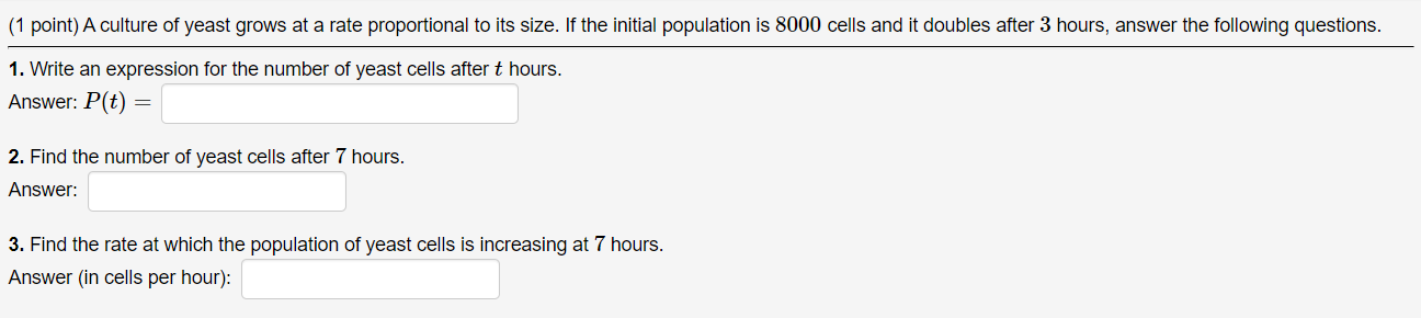 (1 point)A bacteria culture starts with 560