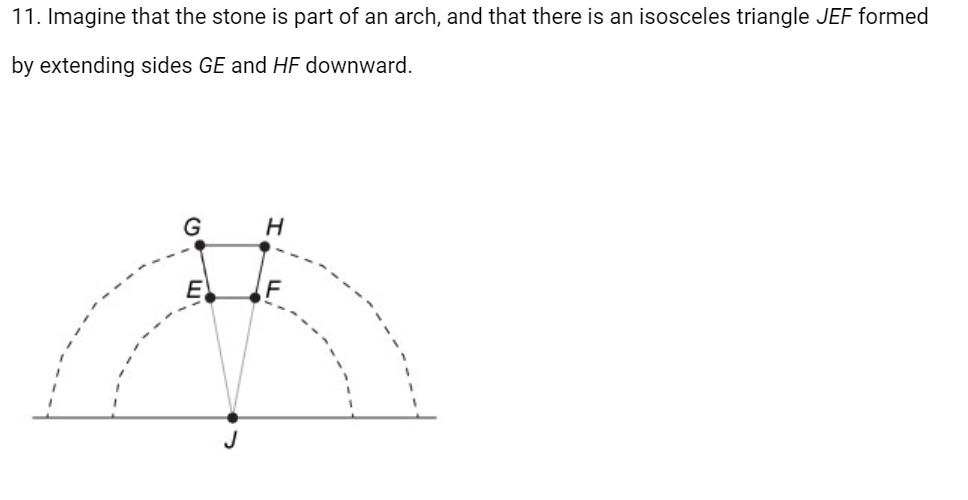 11. Imagine that the stone is part of an arch,