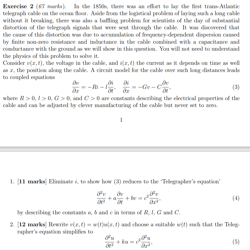 4. [18 marks] Solve for u(x, t) and, using the