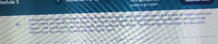 what is the height of the cables in meters nodule