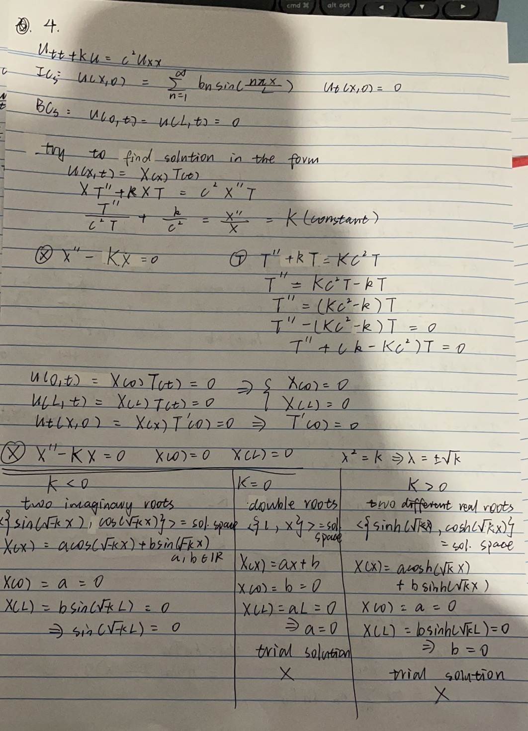 4. [18 marks] Solve for u(x, t) and, using the