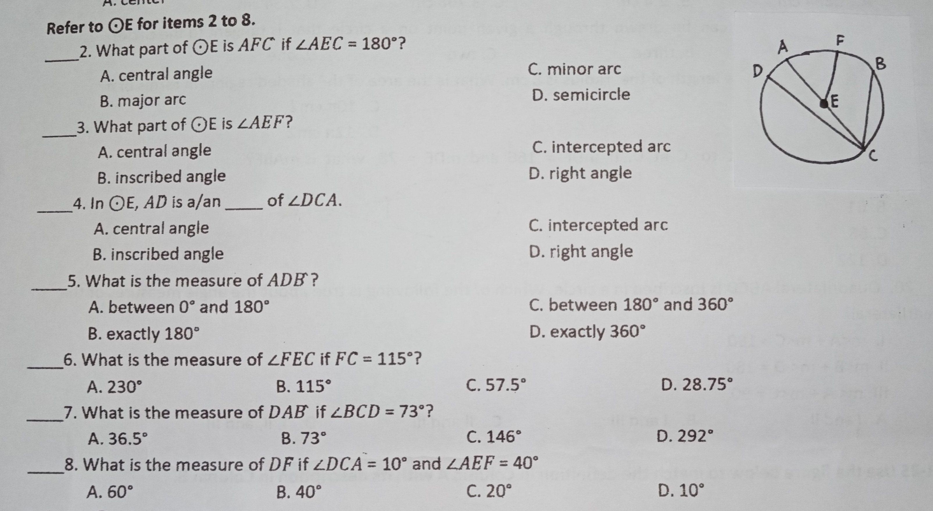 Analyze each carefully; this is easy. Refer to OE
