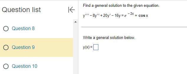 Find a general solution to the given equation.